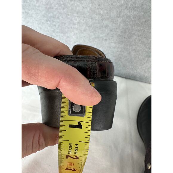 Ariat Womens sz 9.5 Black & Brown Clogs Western Classic Slip-On Low Heel Comfort - Picture 13 of 15